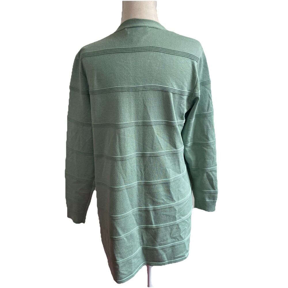Christopher & Banks Open Front Long Sleeve Cardigan Sweater Green Size PM - Picture 6 of 9